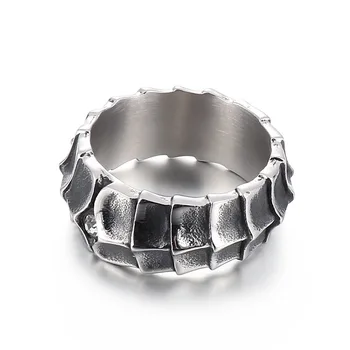 Индивидуално леярна пръстен simple domic tide мъжки пръстен с дракон от неръждаема стомана