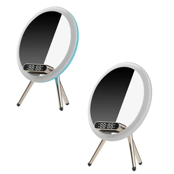 Магическо огледало, безжичен аудиодинамик Bluetooth, Десктоп огледало за грим с заполняющим светлина, гласов контрол, AI, настолен високоговорител