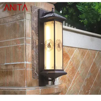 DENI Слънчев, с монтиран на стената лампа за творчеството на открито, китайското стенни лампи, led лампа, водоустойчива IP65 за къщи, вили, веранда, двор