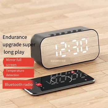 Безжични Bluetooth-съвместими високоговорители, креативен звук с тежки бас, slr цифров часовник, будилник, безжичен Bluetooth-високоговорител