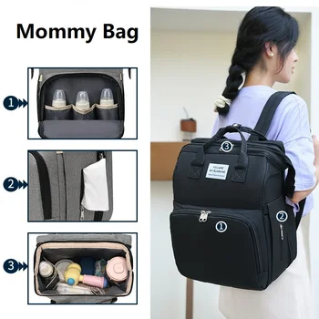 Многофункционална чанта за майките с двойно легло, голям голям чанта за майката и детето, модерен женски раница, подвесная чанта за количка, чанта за памперси