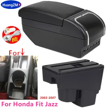 Подлакътник за Honda Fit (Jazz 2002-2007 хетчбек Централна конзола за съхранение с подстаканником USB зареждане Прибиращ се USB