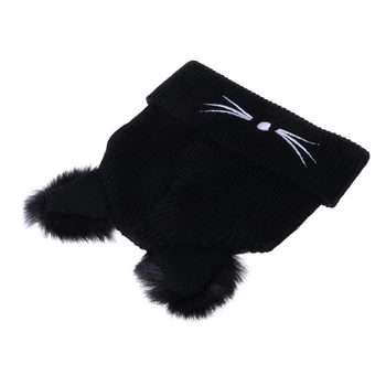 Гореща разпродажба, дамски шапка с кошачьими уши, вязаная акрилна топла зимна шапка, вязаный на една кука кожа