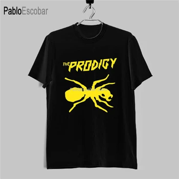 Нова мъжка Черна тениска с жълто логото на пънк-рок-група The Prodigy, Размер S-2Xl, Готин подарък, Индивидуална тениска, мъжки памучен тениска