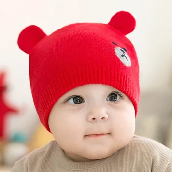 1 бр. зимно-есенния вязаный cartoony мечка, вязаная на една кука детска шапка за момичета и момчета, детска шапка, пуловер за бебета, вязаная дрехи, Аксесоари