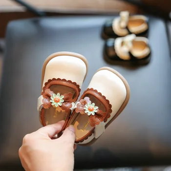 обувки за момичета Кожени обувки за малки момичета, пролетно обувки принцеса подметка с хубав нос, ежедневни универсална обувки Mary Jane, маратонки за първите разходки