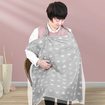 Нов памук cartoony калъф за кърменето, двуслойни мек престилка за хранене, многофункционално детско одеяло, калъф за бебешки колички
