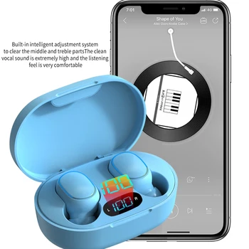 TWS ES6 Bluetooth Слушалки Безжични Слушалки Музикални Слушалки Спортна Детска Слушалки За IOS и Android Телефон Led Втулки с микрофон
