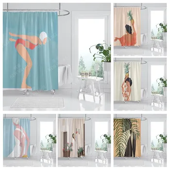 Водоустойчив текстилен душ завеси-Аксесоари за пердета за баня, душ Завеса за душ 180 x 200 см 240*200 модерен бохо-скандинавски декор