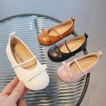 Малки кожени обувки за момичета, пролет-есен нова мода детски обувки за танци принцеса, ежедневни обувки за изпълнения