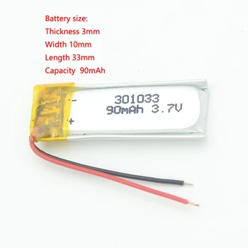 3,7 В Lipo Акумулаторна 301033 литиево-полимерна литиево-йонни батерии за Mp4, Mp3, Bluetooth Слушалки, Малка Играчка Дръжка за записване на звук