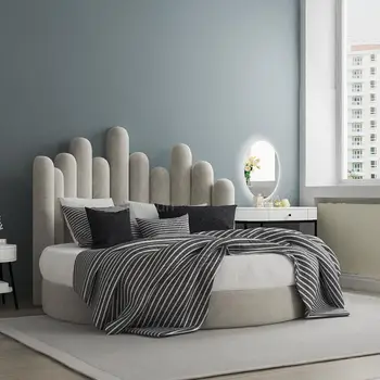 Европейската мода кръг на тъканта, легло, богат на функции, прост, модерен, двойна стая, свалящ се, моющаяся, Голяма кръгла Легло, за да проверите за спално бельо
