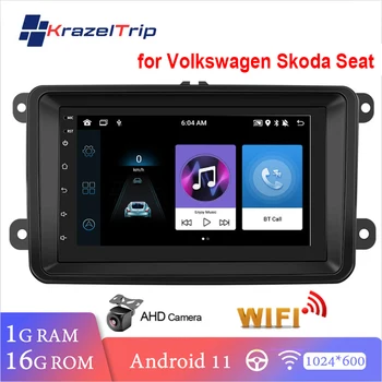 7-инчов автомобилното радио за кола на Volkswagen VW POLO GOLF Екран интелигентна система Android 11 AHD камера GPS-рефлексен линк мултимедиен плеър