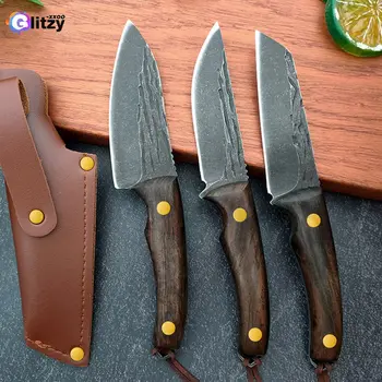 3,5-инчов изкован нож ръчна изработка от високо стомана, нож за лов в Монголия, походный нож за плодове, богат на функции на улицата нож за барбекю, мясницкий нож
