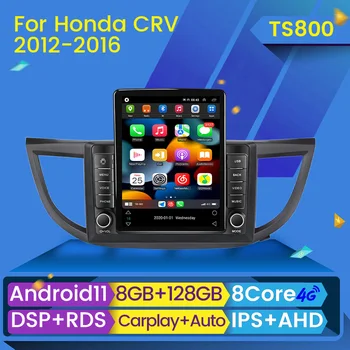 Радиото в автомобила Tesla Style Android 11 Carplay Мултимедиен плейър стерео за Honda CRV CR-V 4 RM RE 2011 - 2018 GPS Навигация