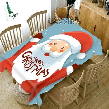 Весела Коледа, Интериор на масата за Хранене с 3D Принтом, Покривката От Плътна Тъкан, Правоъгълна Форма и Сватбена Покривка За Кафе Масичка
