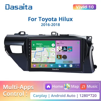 Dasaita Vivid10 PX6 За Toyota Hilux 2016 2017 2018 Кола стерео Carplay Android Авто радио Navi IPS ДПС 1280*720 PC HA5664 HA5450
