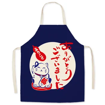 Престилка без ръкави, с шарени щастлива котка от японски анимационен филм, водоустойчив и противообрастающие домакинство кухненски принадлежности за родители и деца