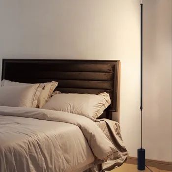 Модерен led лампиона с черна дълга лента, окачена лампа, спалня, хол, кабинет, ъглов диван, осветителни тела за спалнята, блясък