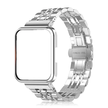 Високо качество Метална каишка + калъф за Xiaomi Redmi Watch 2 Lite watch 3 Каишка за часовник Гривна от неръждаема стомана за Mi Watch калъф lite