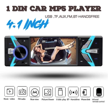 Авто Радио 1 DIN 4 инча, Стерео Видео MP4, MP5 Плеър, Поддръжка на Bluetooth Камера за Обратно виждане FM/USB/TF Аудио и Два видео изхода на Гореща Разпродажба 12V