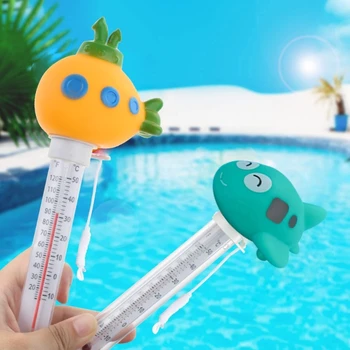 Плаващ термометър за басейна, cartoony самолет, термометър за водата в езерото с шнурком за външни и вътрешни спа-салони 40JA