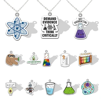 Контейнер за химически експерименти JOINBEAUTY, Колиета от 2D смола, Пробирка, Мензурка, Молекулярно-атомни комплекти YKX133