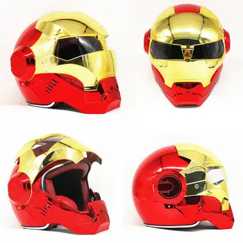 Cosplay във формата на робот в стил пънк HD, подобрената защита, ретро мотоциклет шлем, Самоличността на хищник, анфас, ABS, EPS