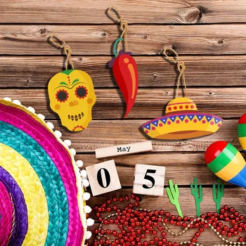 Кристални завеси за врата отвори, висящи украса за парти, Коледна тема закачалка в Мексико, Мексикански карнавал, парти на 5 май, 8 бр.