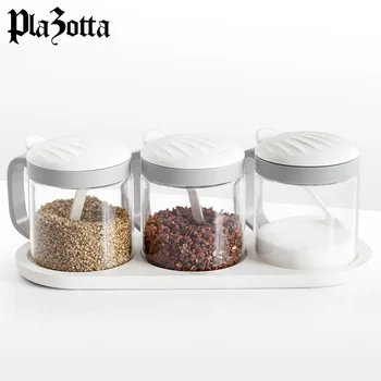 Буркани за подправки битови кутии за подправки кутии за сол и захар кухненски принадлежности стъклена кутия за подправки
