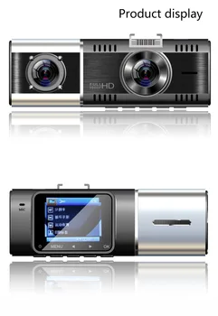 LAMJAD J02 Автомобилен Видеорекордер 1,5 Инча GPS mini Dash Cam Full HD 1080P видео Рекордер с Двоен Обектив и инфрачервен Авторегистратором нощно виждане