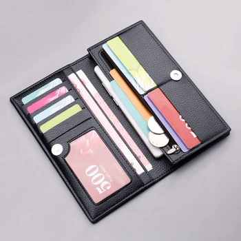 Мъжки портфейл, черен/кафяв, визитница, една чанта-портфейл, дълъг портфейл от изкуствена кожа, чанта за мобилен телефон