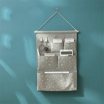 Памучен стенни чанта за съхранение в дома на стаята, на вратата на достъпа на шкафа, закачалка за дреболии, държач за дрехи, Органайзер за козметични играчки