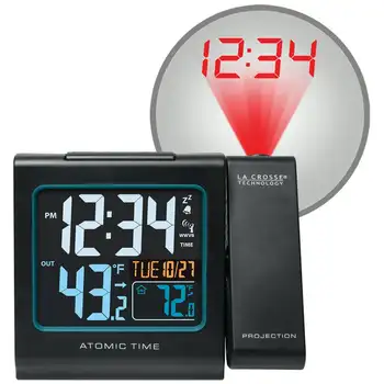 Цветен прожекционен будилник с температура на външния въздух и зареждане чрез USB-порт, стенен часовник с проектор, будилници Despertt