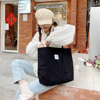 Чанта за пазаруване в ретро стил, нова малка прясна холщовая дамска чанта-тоут, прости обикновена чанта с катарама за жени 2022