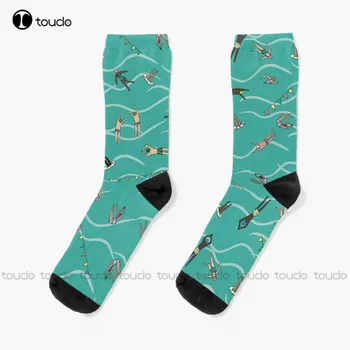 Неделни чорапи за гмуркане, черно бейзбол Чорапи, Коледен подарък за Нова година, Дигитален печат 360 °, персонализиран потребителски HD Висококачествен Женски мъжки